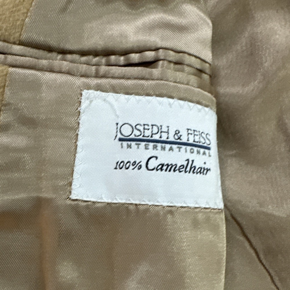 Joseph & Feiss Jacket Mens 54L Big & Tall Portly Tan Camelhair Blazer Sport Coat - Picture 6 of 12